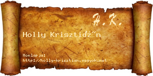 Holly Krisztián névjegykártya