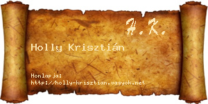 Holly Krisztián névjegykártya